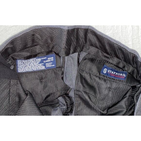 Stafford Performance Classic Fit Pleated/Cuffed Washable Dress Pants. 30X30 MINT - Picture 8 of 10